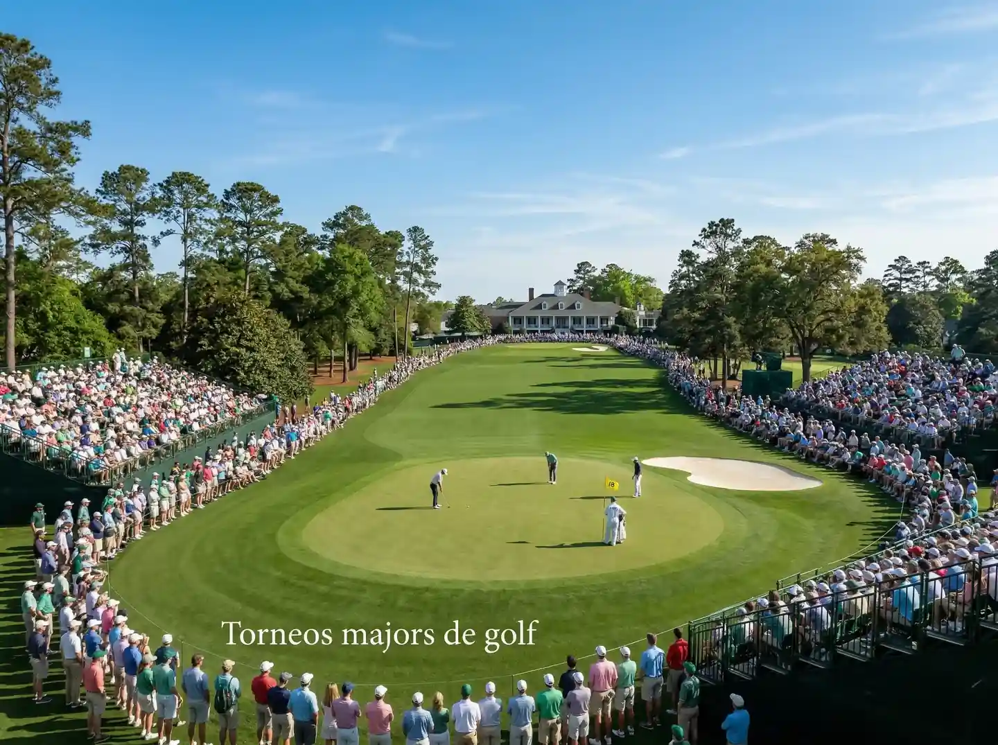 Escena de un torneo Major de golf con espectadores en las gradas